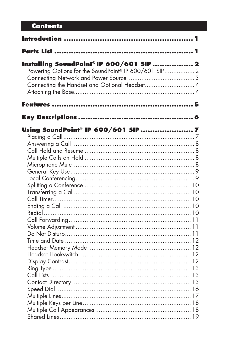 Polycom IP 600/601 User Manual | Page 2 / 39