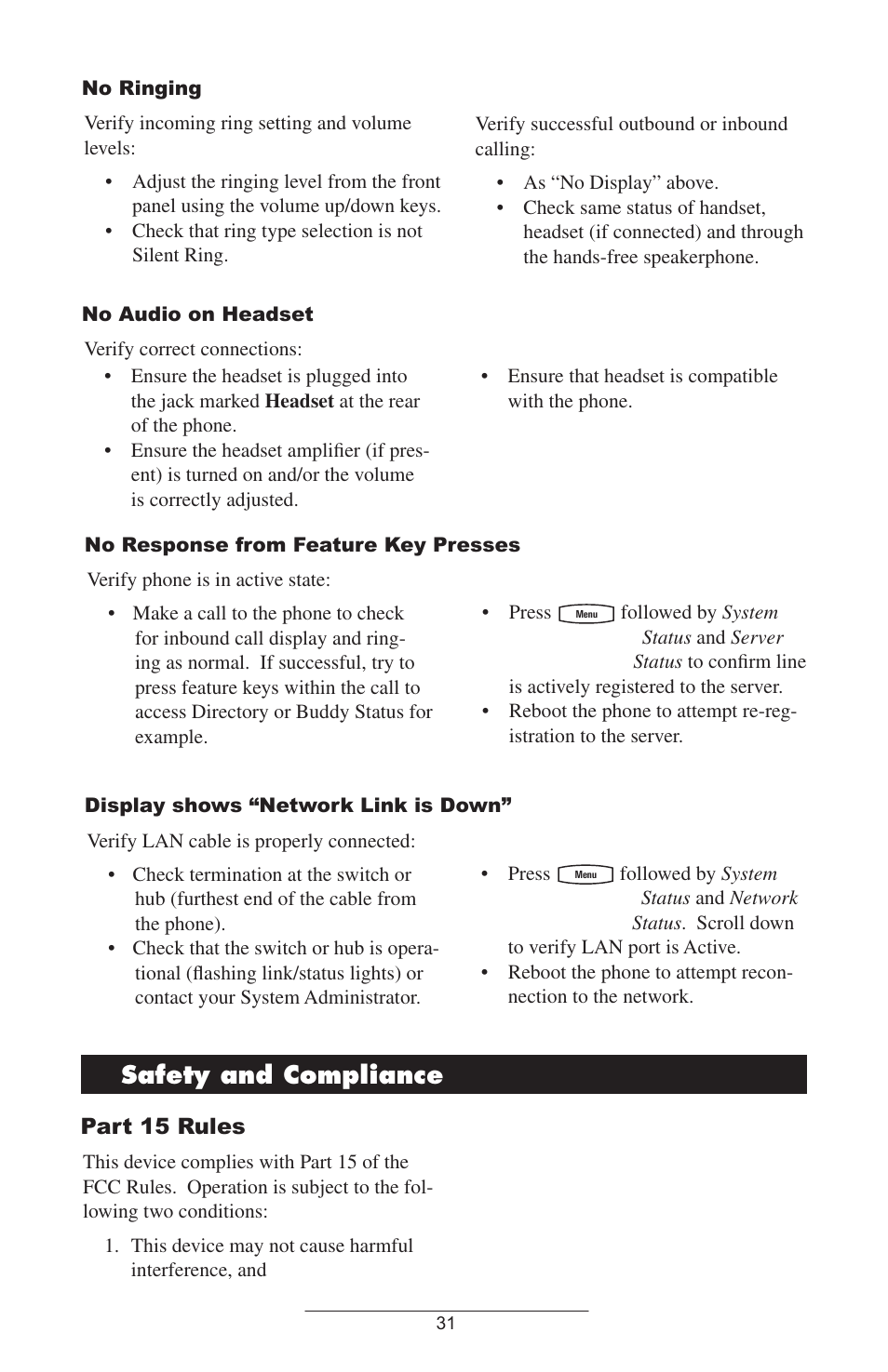 Part 15 rules | Polycom IP 600/601 User Manual | Page 34 / 39