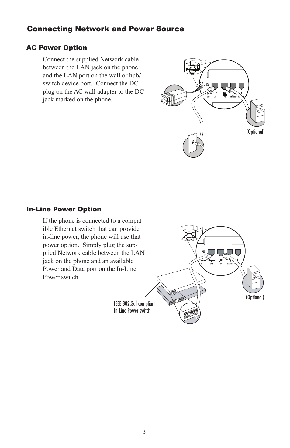 Connecting network and power source | Polycom IP 600/601 User Manual | Page 6 / 39