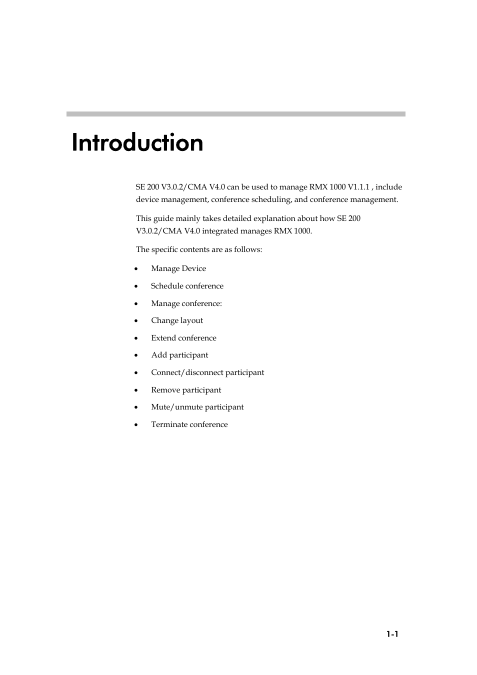 Introduction | Polycom V4.0 INTEGRATION SE 200 V3.0.2/CMA User Manual | Page 5 / 23