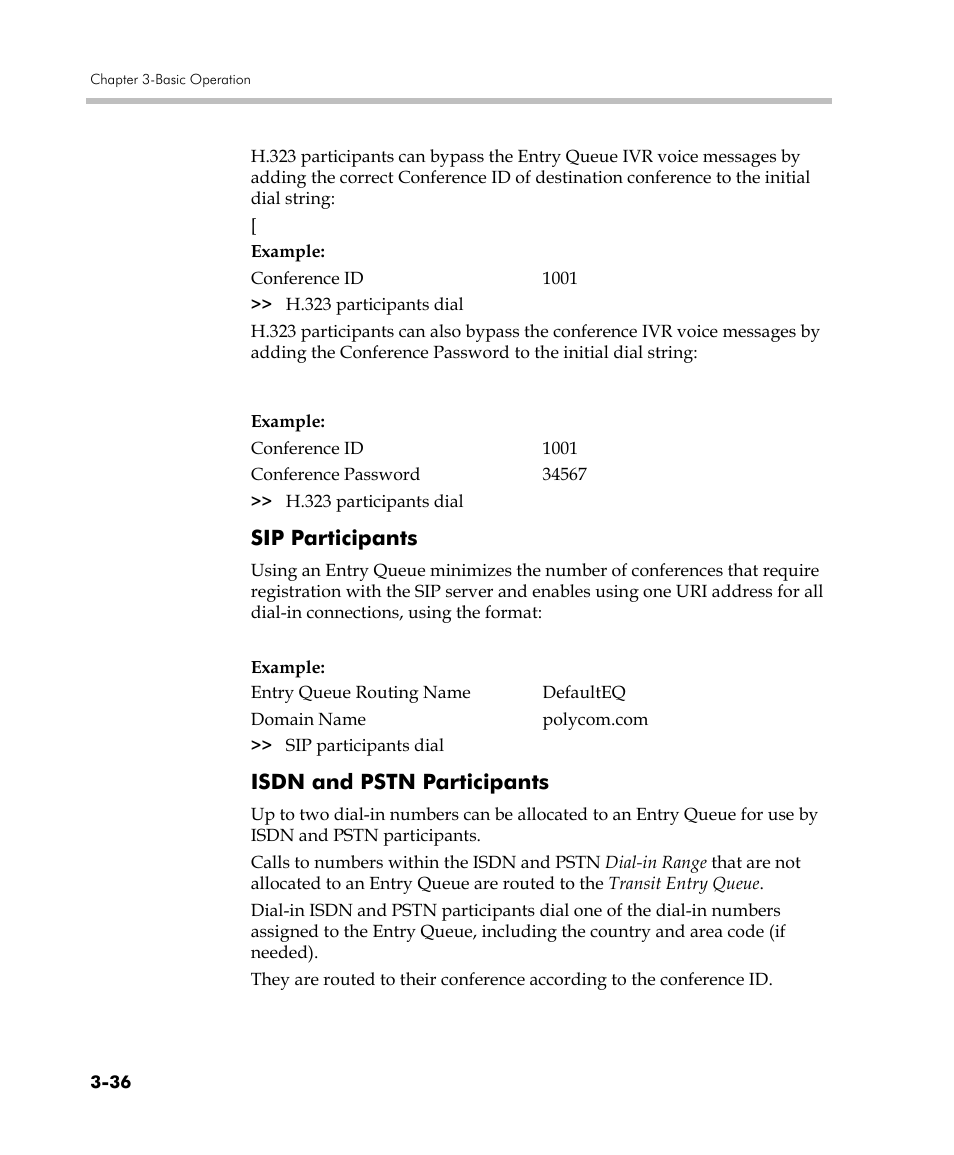 Sip participants, Isdn and pstn participants | Polycom DOC2560C User Manual | Page 114 / 188