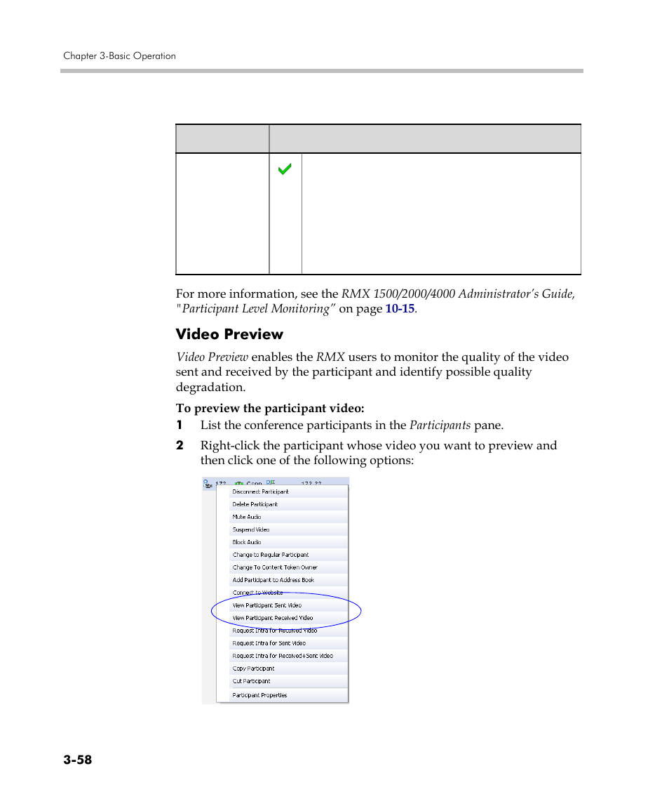 Video preview, Video preview -58 | Polycom DOC2560C User Manual | Page 136 / 188