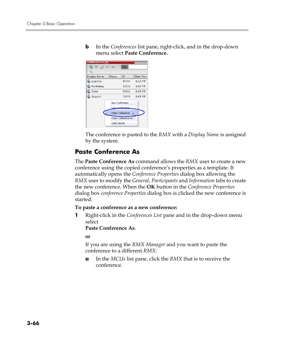 Paste conference as, Paste conference as -66 | Polycom DOC2560C User Manual | Page 144 / 188