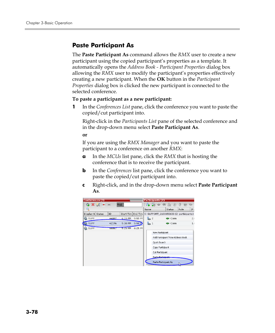 Paste participant as, Paste participant as -78 | Polycom DOC2560C User Manual | Page 156 / 188