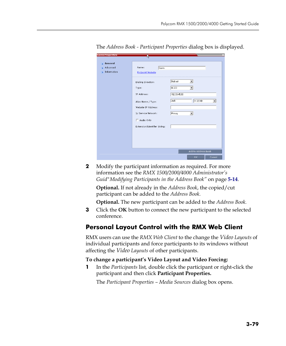 Personal layout control with the rmx web client | Polycom DOC2560C User Manual | Page 157 / 188