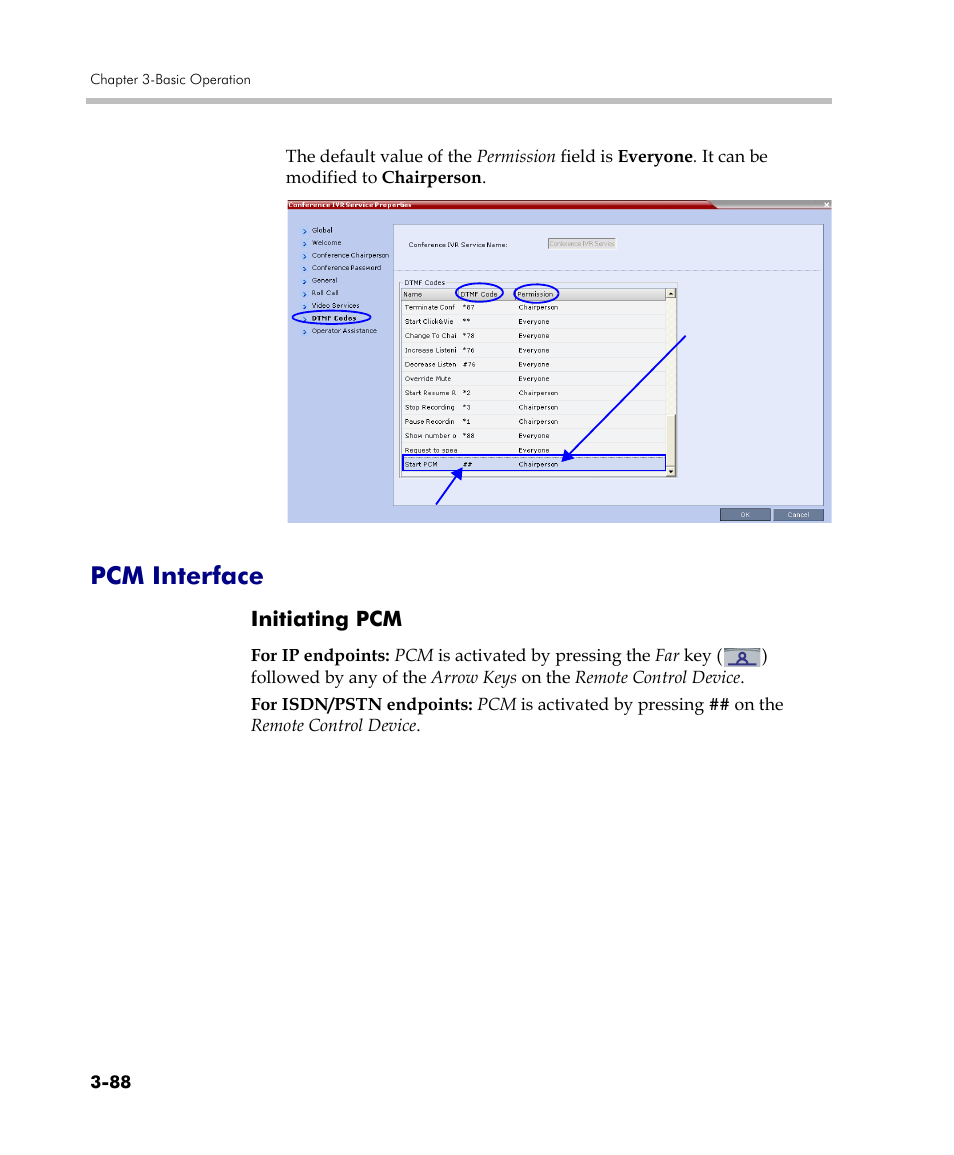 Pcm interface, Initiating pcm, Pcm interface -88 | Initiating pcm -88 | Polycom DOC2560C User Manual | Page 166 / 188