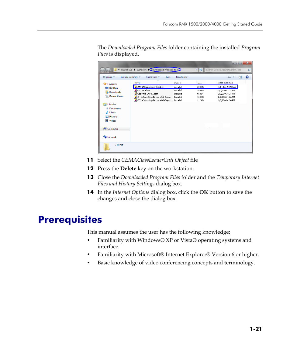 Prerequisites, Prerequisites -21 | Polycom DOC2560C User Manual | Page 31 / 188