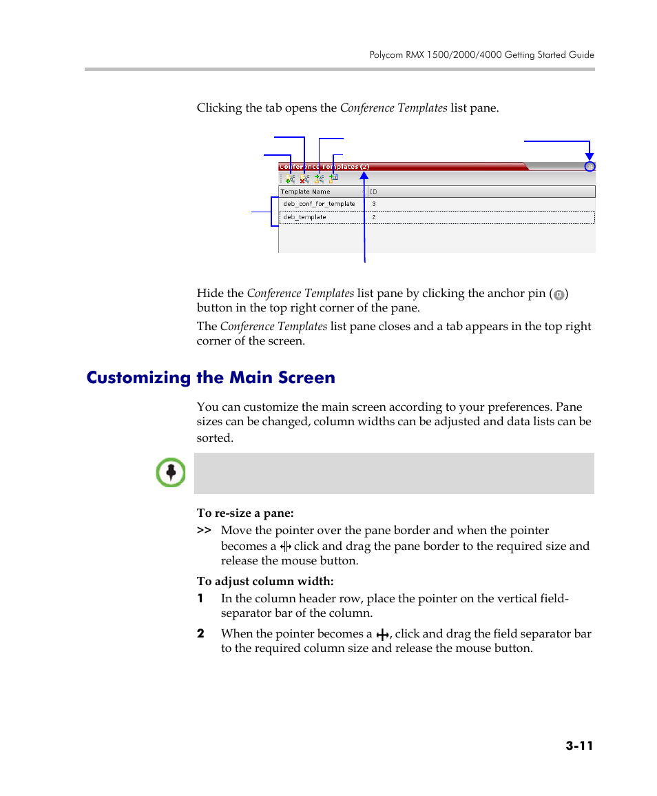 Customizing the main screen, Customizing the main screen -11 | Polycom DOC2560C User Manual | Page 89 / 188