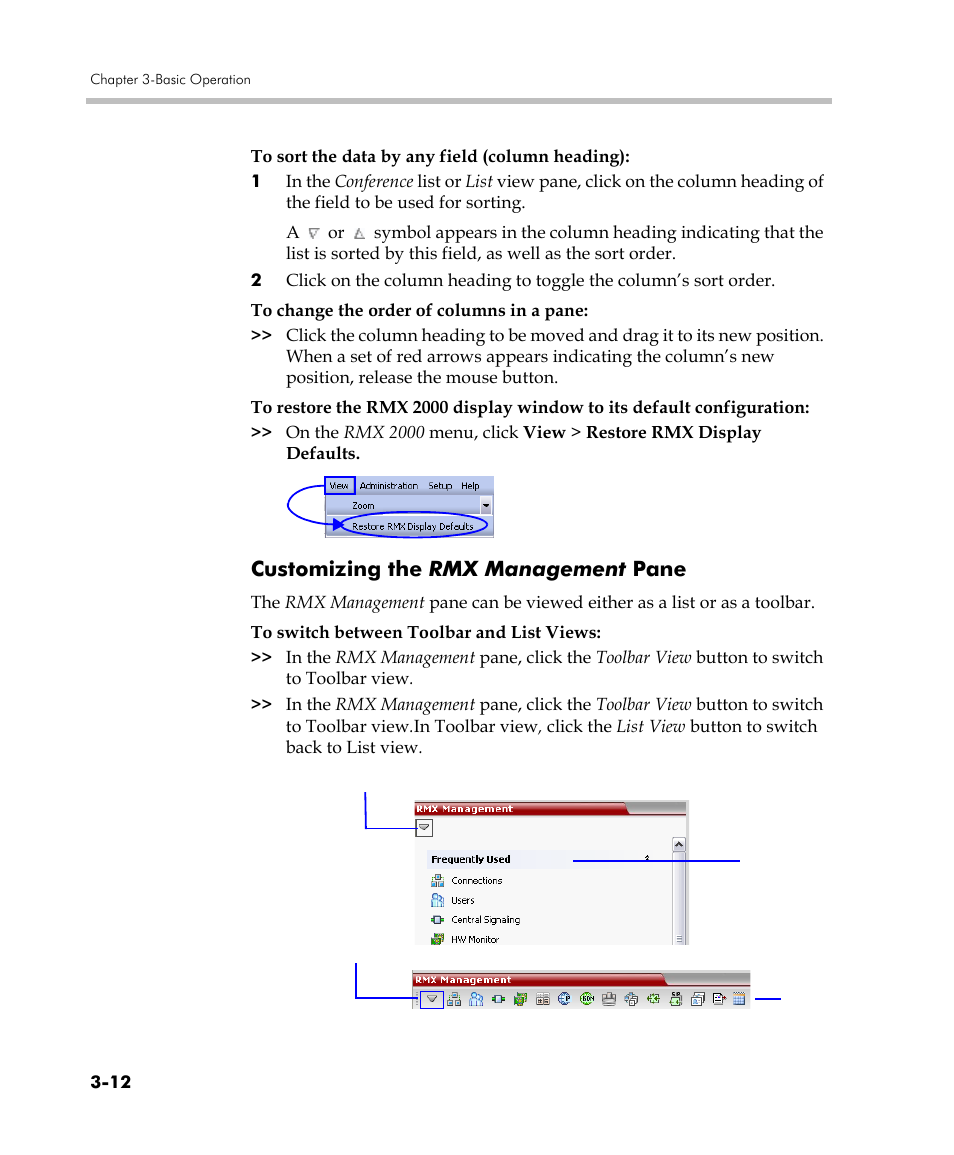 Customizing the rmx management pane, Customizing the rmx management pane -12 | Polycom DOC2560C User Manual | Page 90 / 188