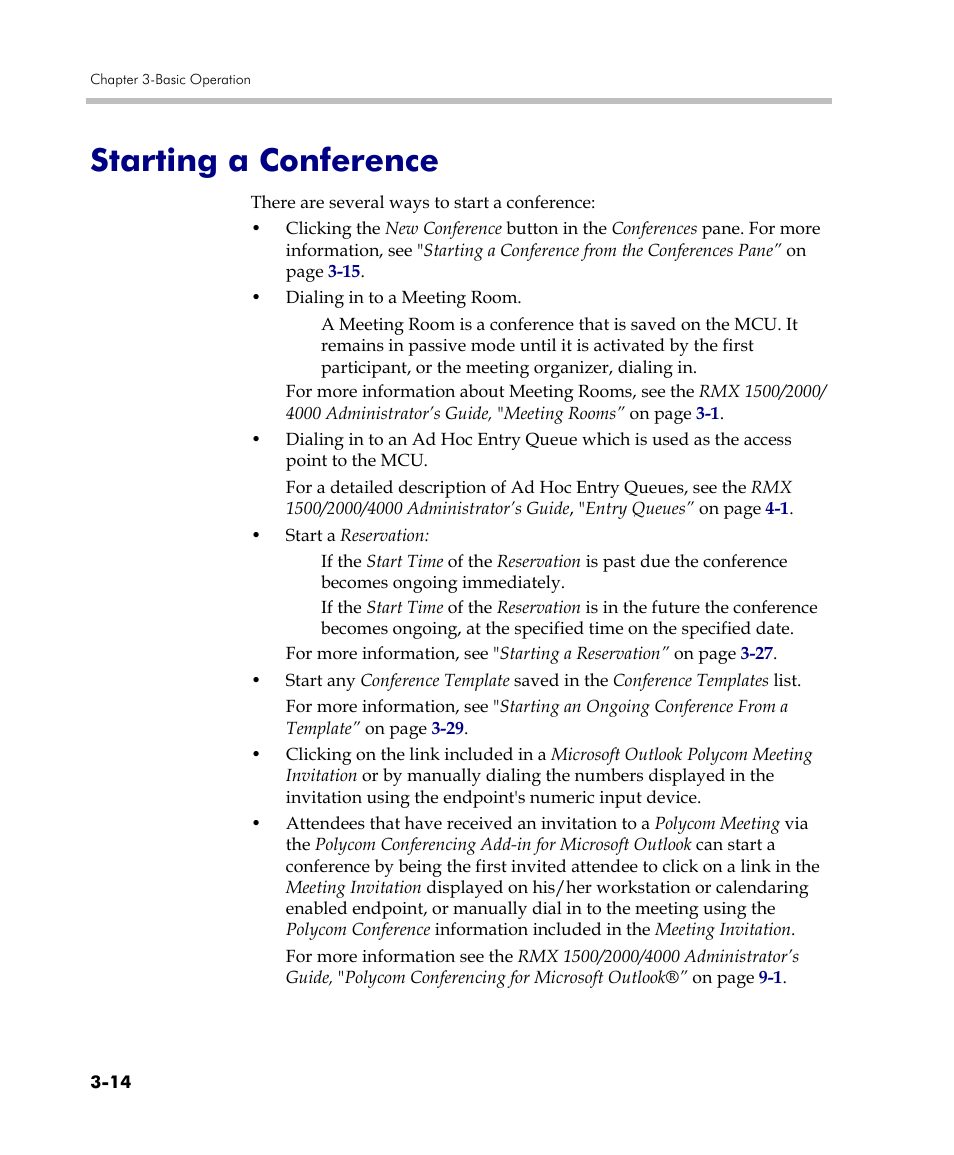 Starting a conference, Starting a conference -14 | Polycom DOC2560C User Manual | Page 92 / 188