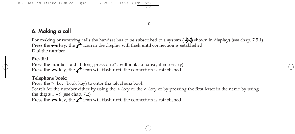 Making a call | Polycom KIRK 3040 User Manual | Page 10 / 52