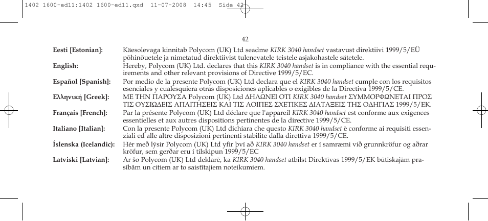 Polycom KIRK 3040 User Manual | Page 42 / 52