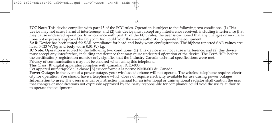 Polycom KIRK 3040 User Manual | Page 48 / 52