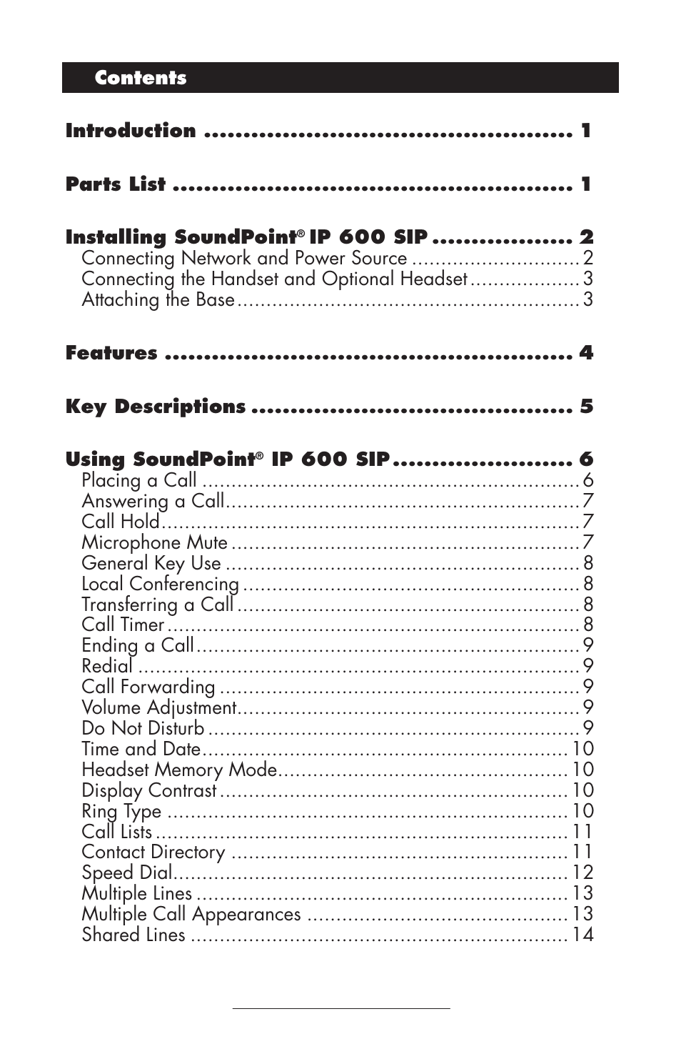 Polycom IP 600 SIP User Manual | Page 2 / 27