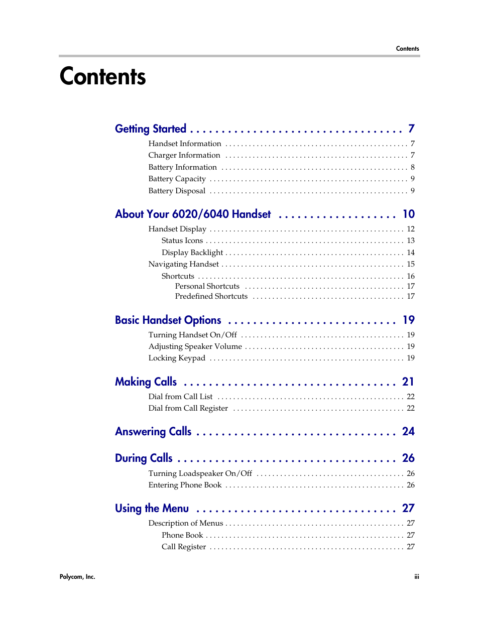 Polycom KIRK 6040 User Manual | Page 3 / 83