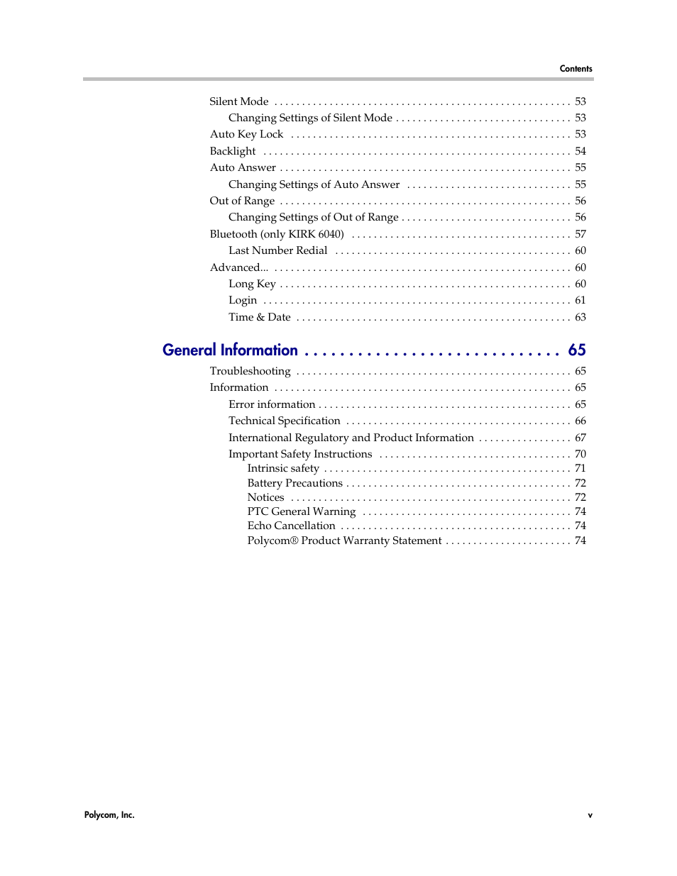 General information | Polycom KIRK 6040 User Manual | Page 5 / 83