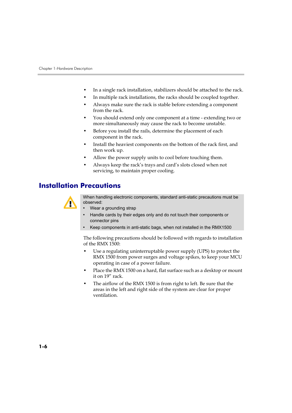 Installation precautions -6, Installation precautions | Polycom DOC2557A User Manual | Page 10 / 29