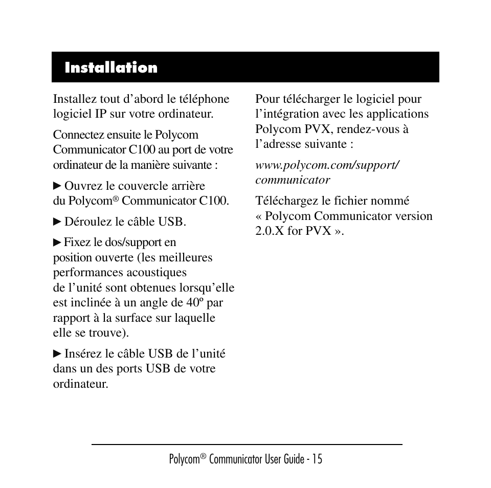 Polycom C100 User Manual | Page 17 / 90