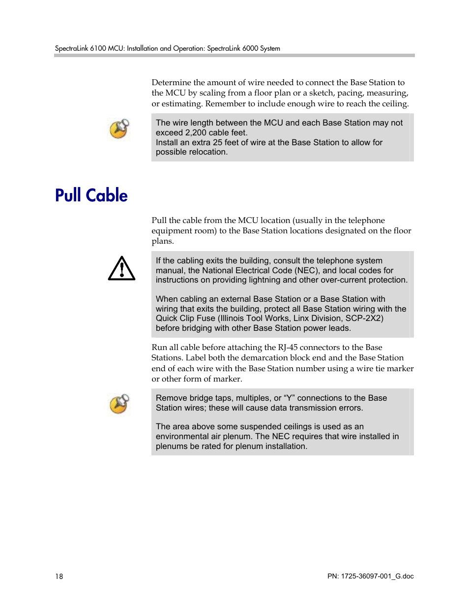 Pull cable | Polycom SpectraLink 6100 MCU User Manual | Page 18 / 60