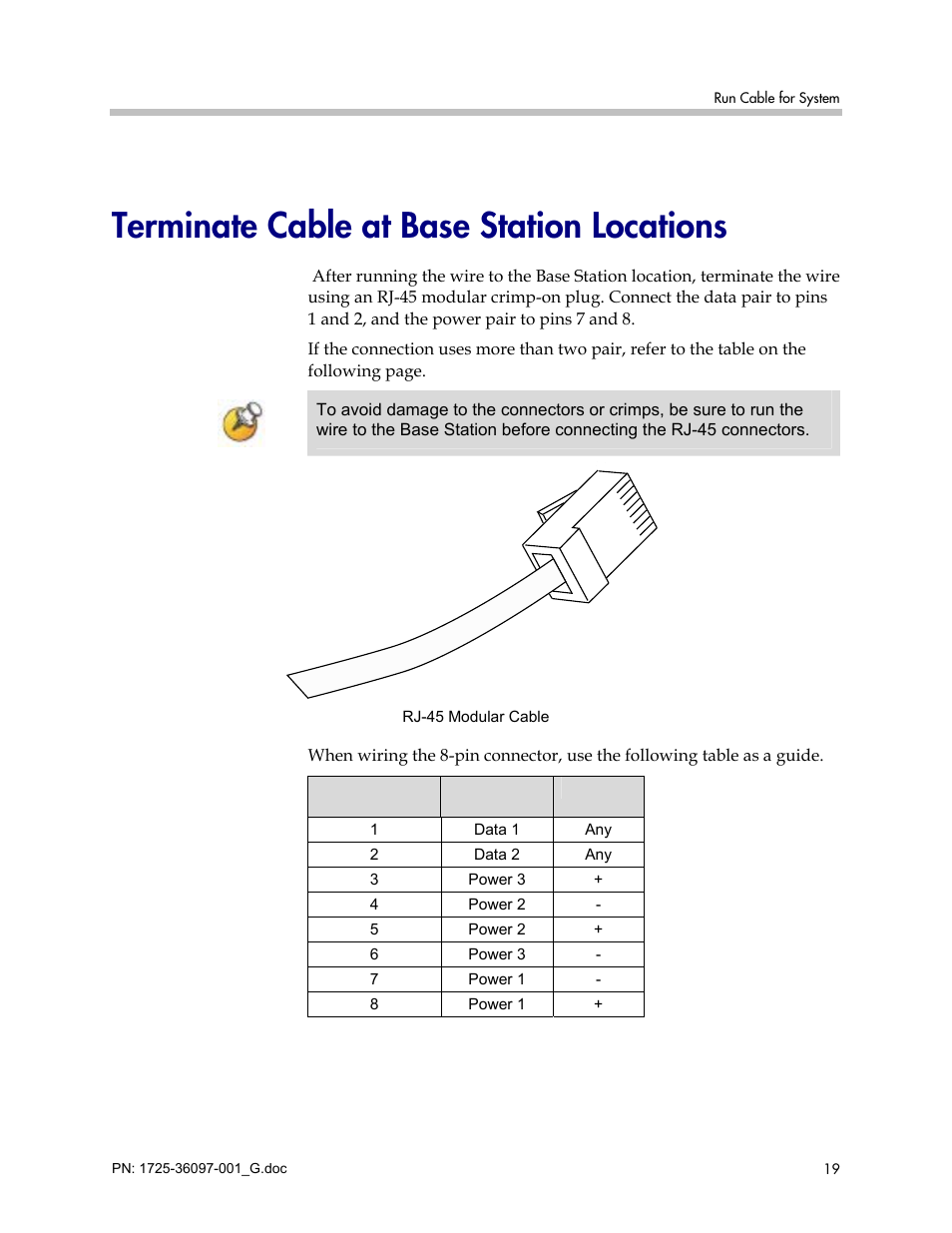 Terminate cable at base station locations | Polycom SpectraLink 6100 MCU User Manual | Page 19 / 60