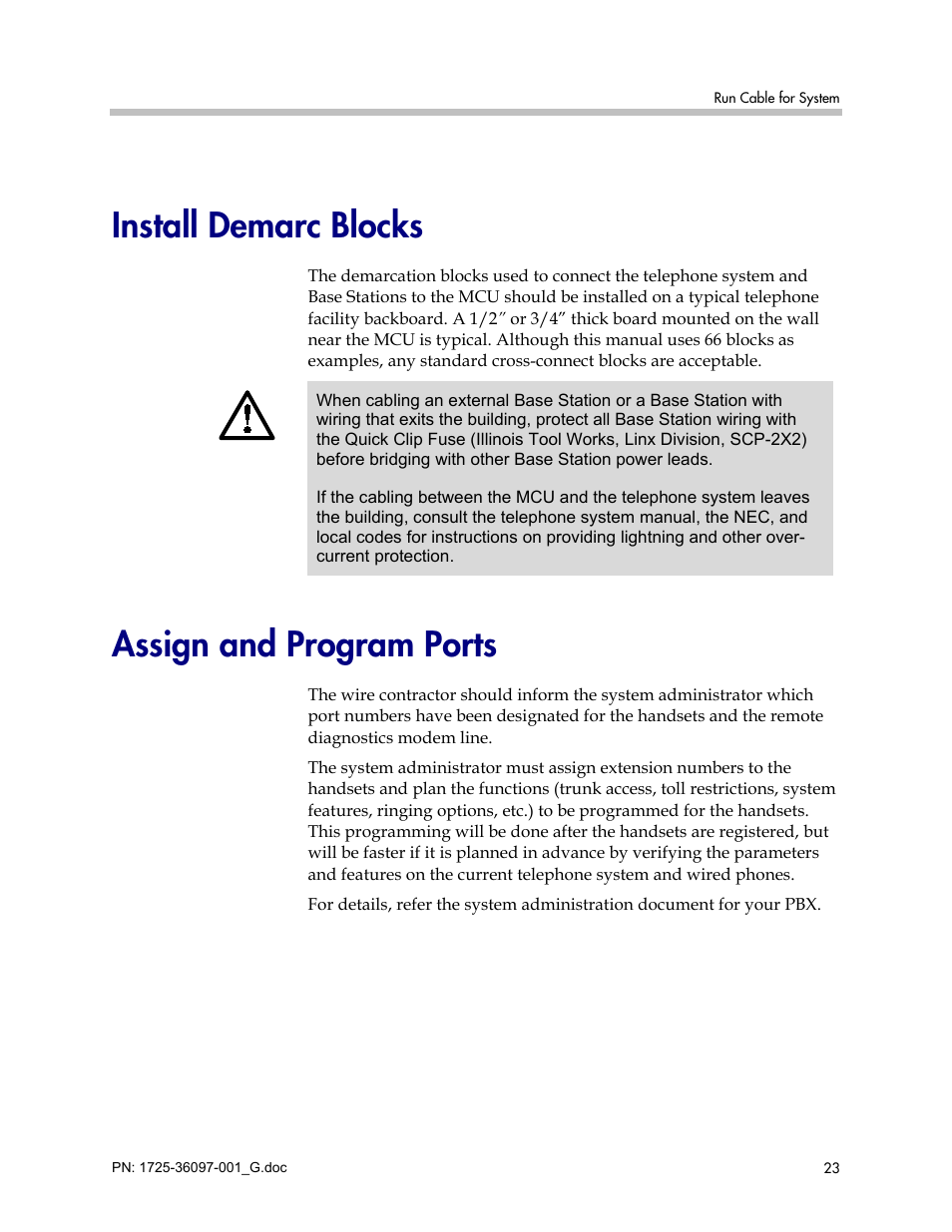 Install demarc blocks, Assign and program ports, Install demarc blocks assign and program ports | Polycom SpectraLink 6100 MCU User Manual | Page 23 / 60