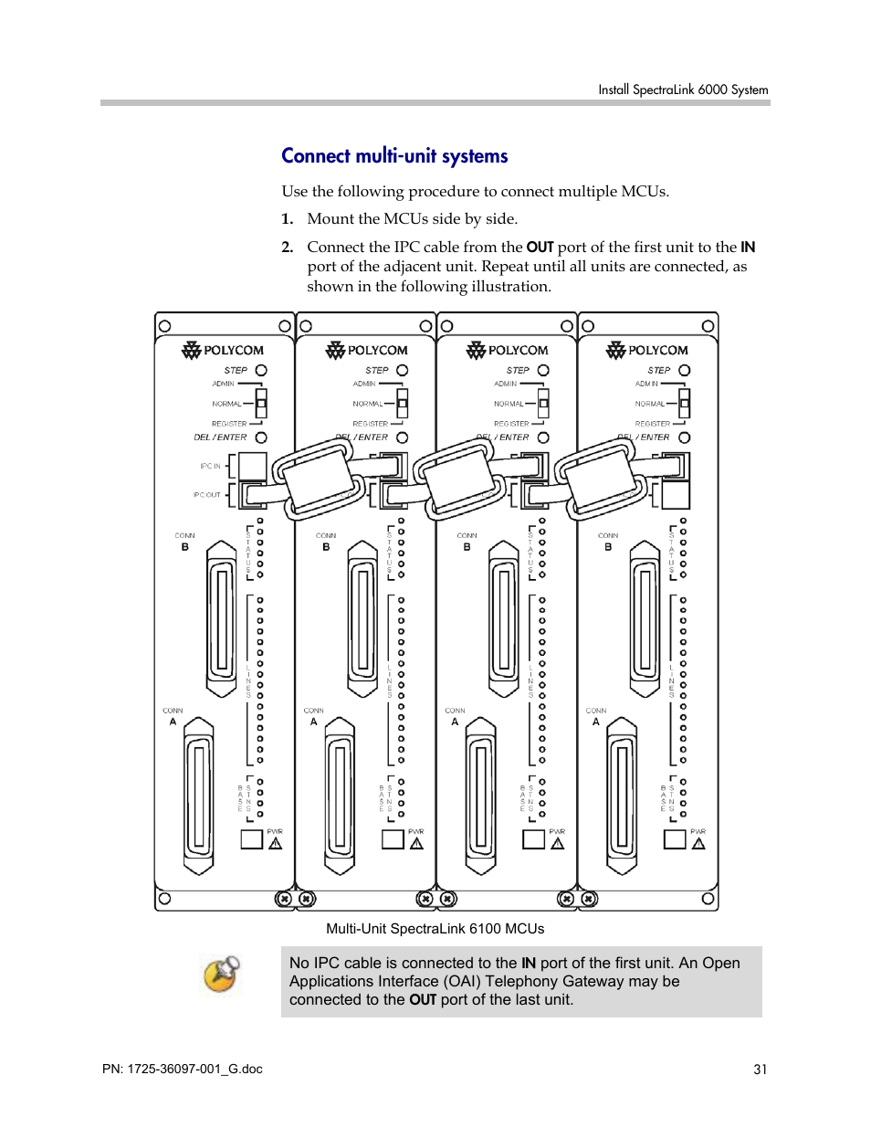 Connect multi-unit systems | Polycom SpectraLink 6100 MCU User Manual | Page 31 / 60