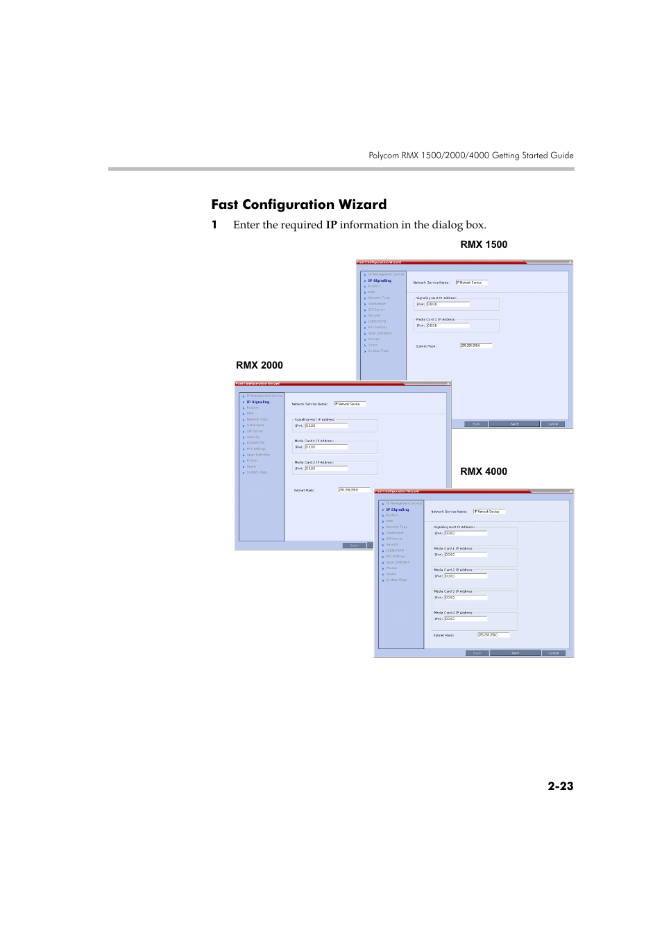 Fast configuration wizard, Fast configuration wizard -23 | Polycom RMX DOC2579D User Manual | Page 53 / 160