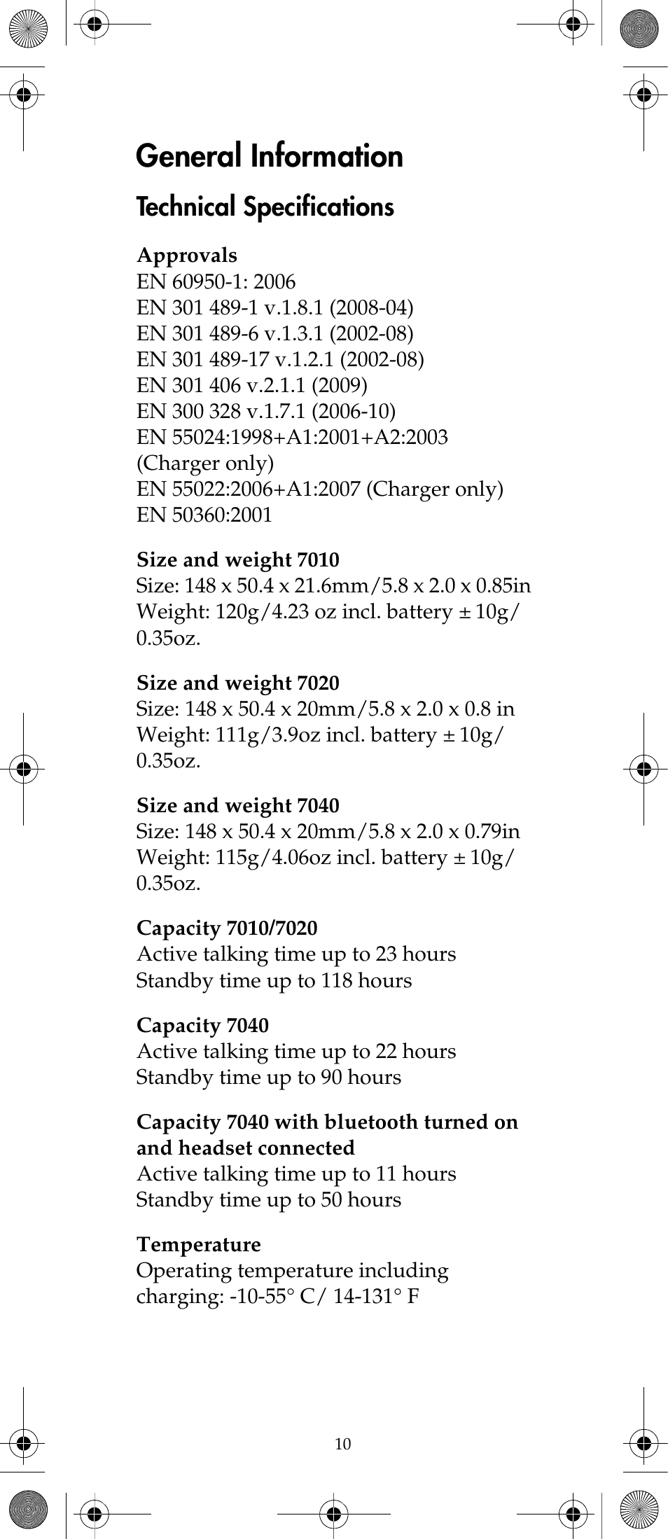 General information, Technical specifications | Polycom KIRK 7040 User Manual | Page 10 / 76