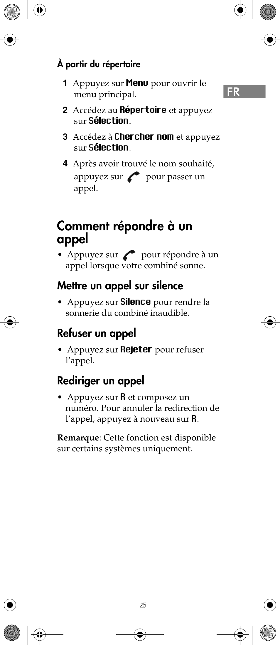 Comment répondre à un appel, Mettre un appel sur silence, Refuser un appel | Rediriger un appel | Polycom KIRK 7040 User Manual | Page 25 / 76