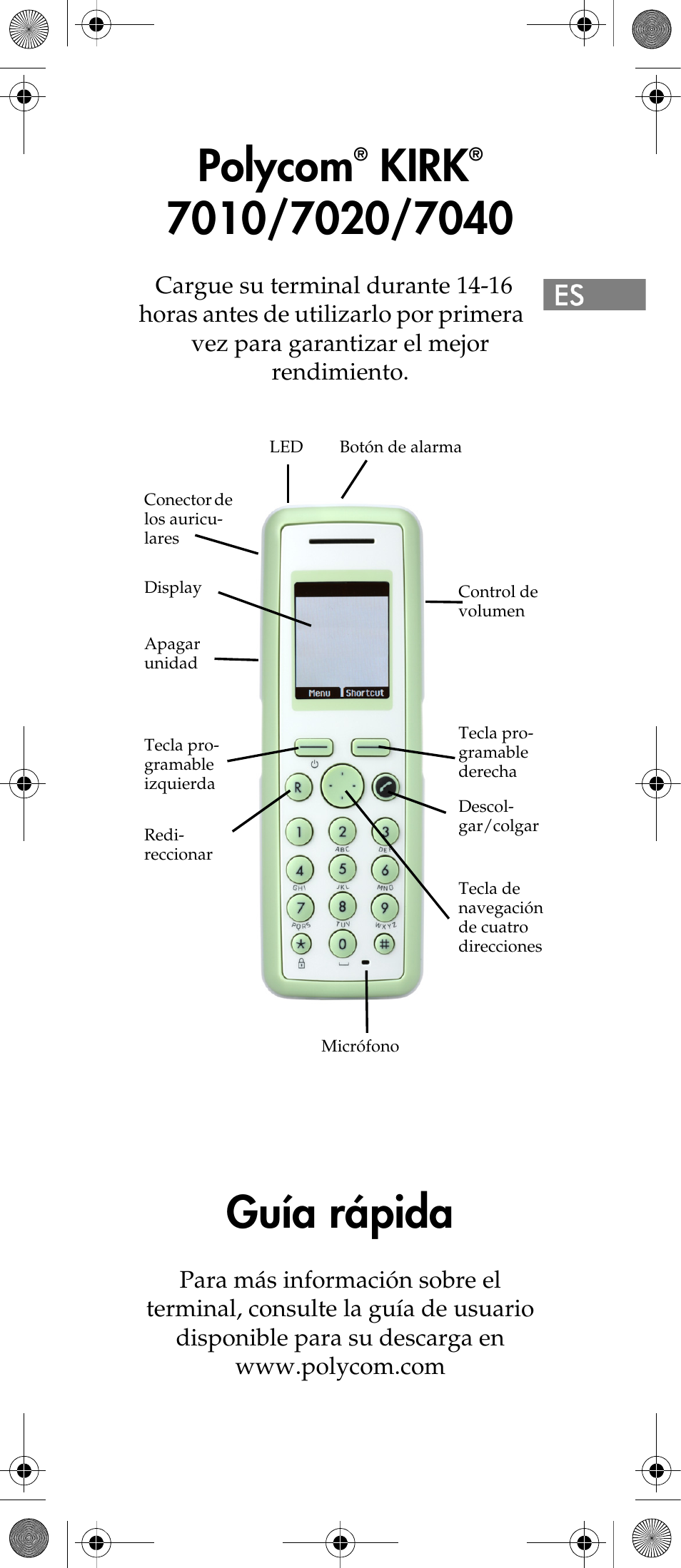 Polycom, Kirk, Guía rápida | Polycom KIRK 7040 User Manual | Page 49 / 76