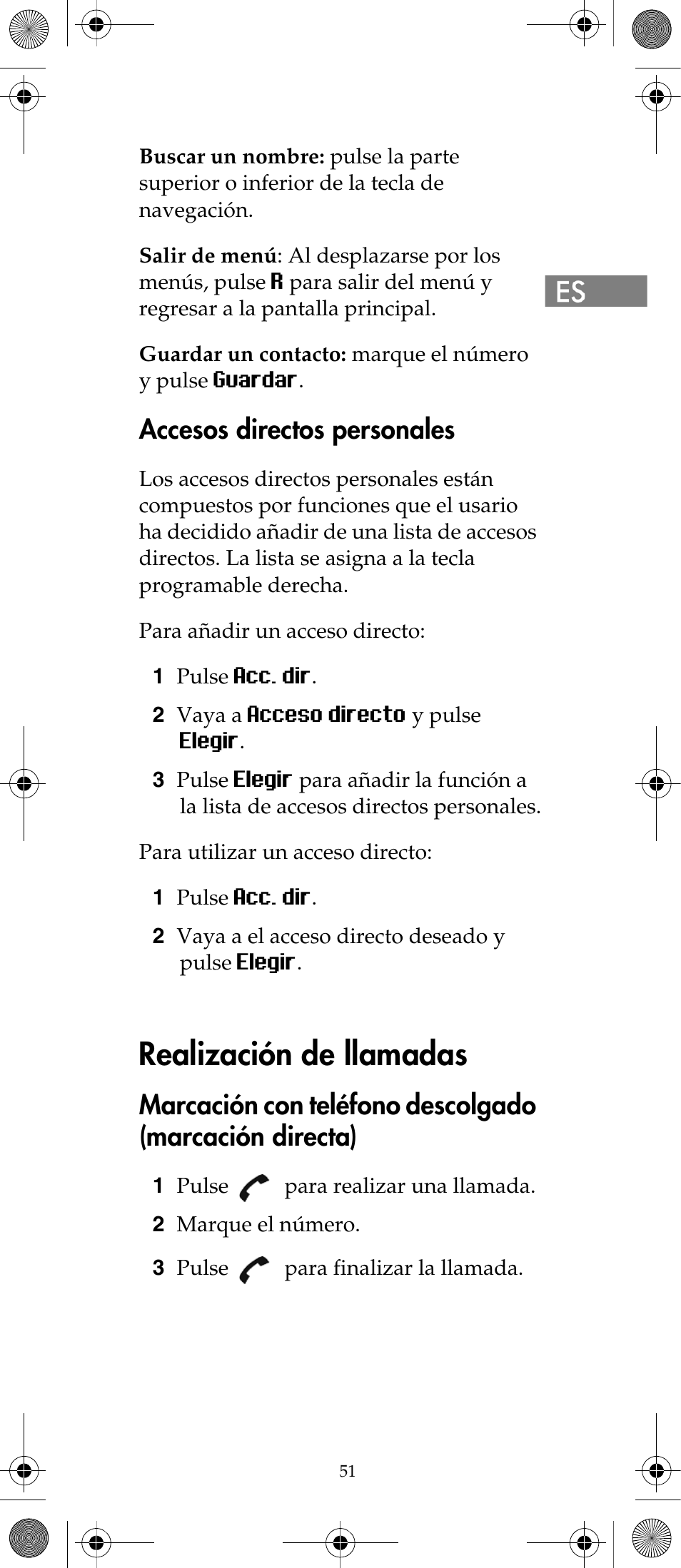 Realización de llamadas, Accesos directos personales | Polycom KIRK 7040 User Manual | Page 51 / 76