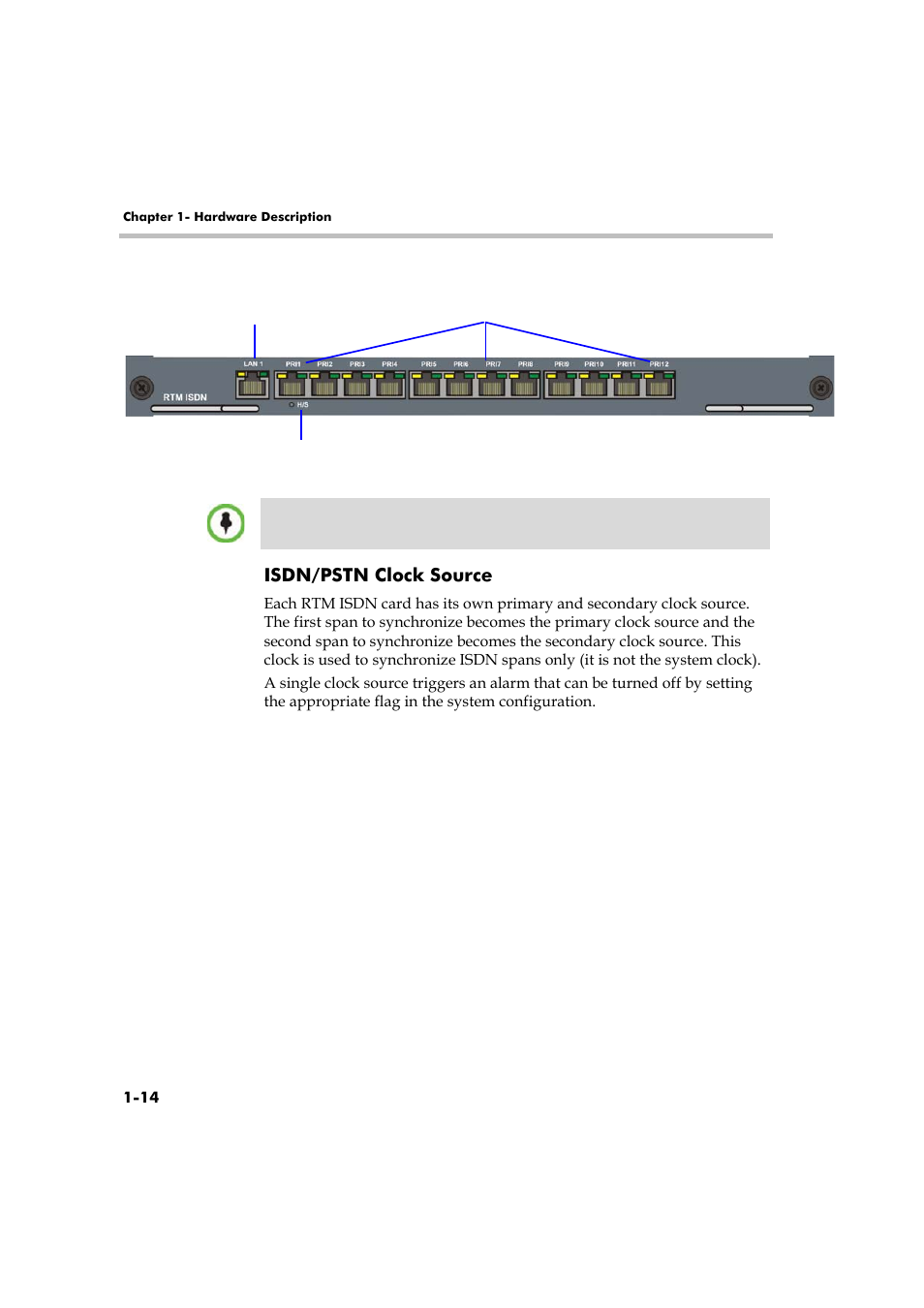 Isdn/pstn clock source, Isdn/pstn clock source -14 | Polycom DOC2558A User Manual | Page 20 / 45