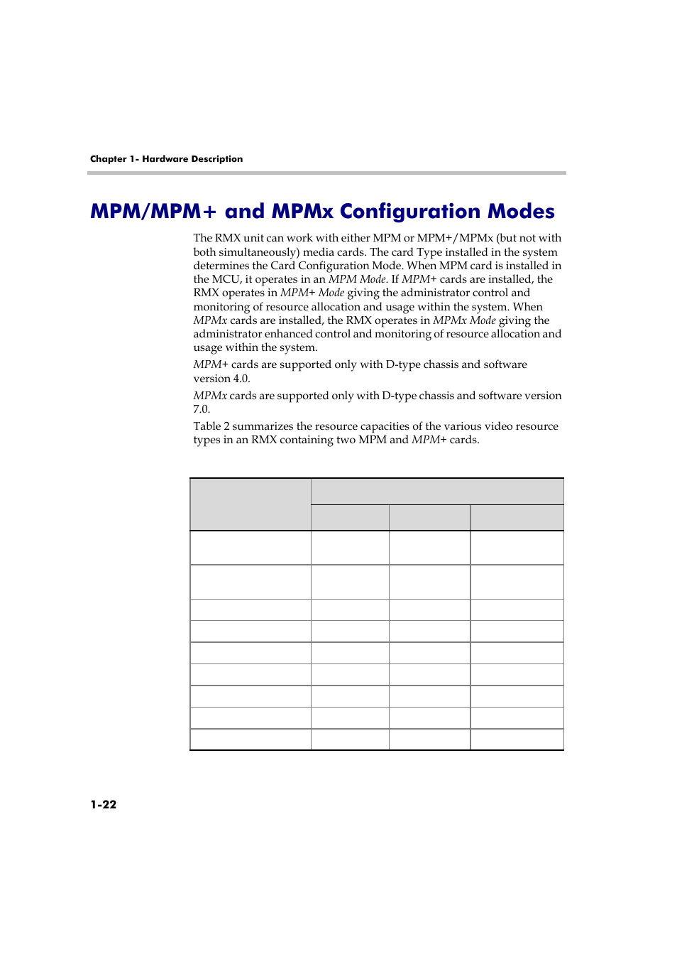 Mpm/mpm+ and mpmx configuration modes, Mpm/mpm+ and mpmx configuration modes -22 | Polycom DOC2558A User Manual | Page 28 / 45