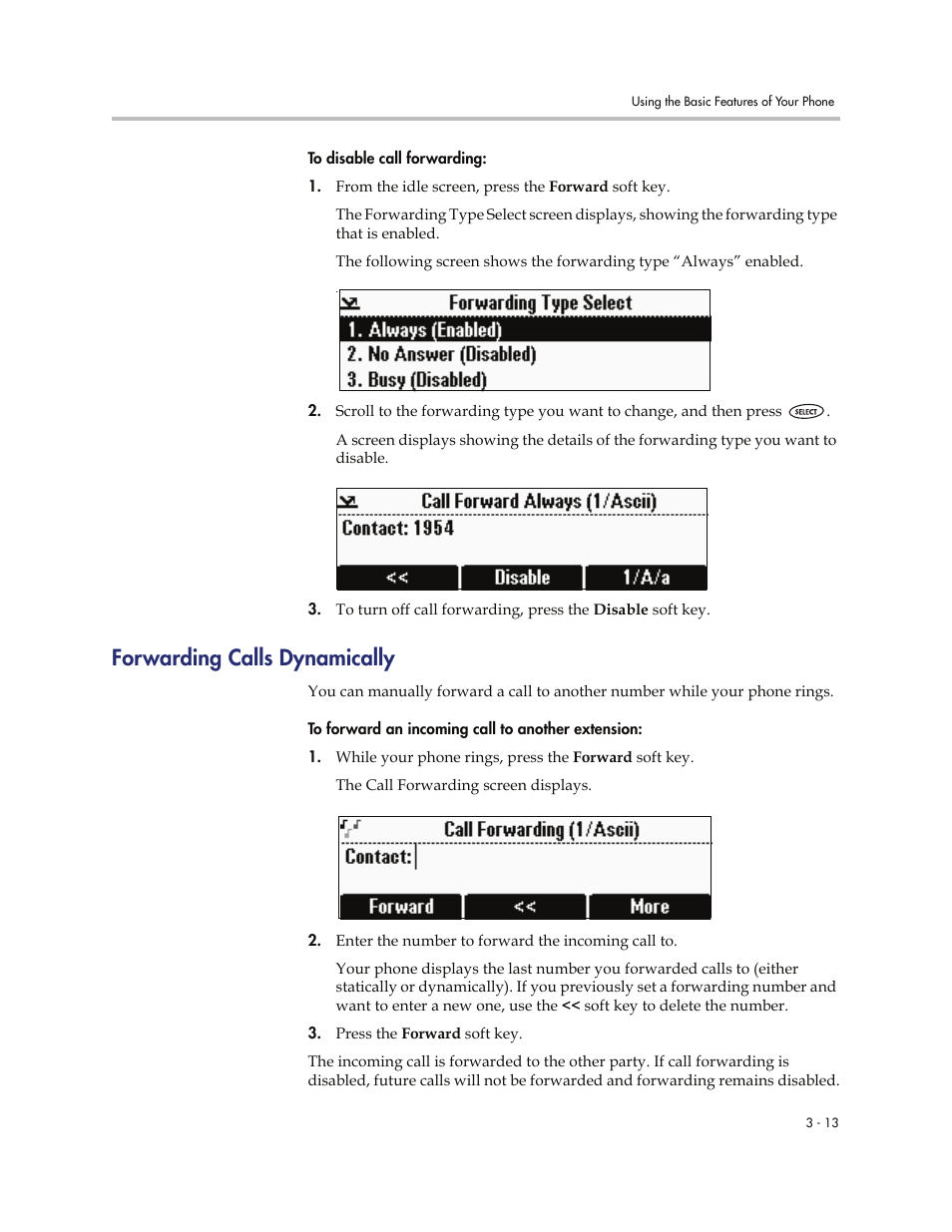 Forwarding calls dynamically, Forwarding calls dynamically -13 | Polycom SoundStation IP 6000 User Manual | Page 59 / 86