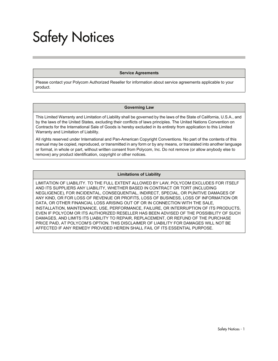Safety notices | Polycom SoundStation IP 6000 User Manual | Page 79 / 86