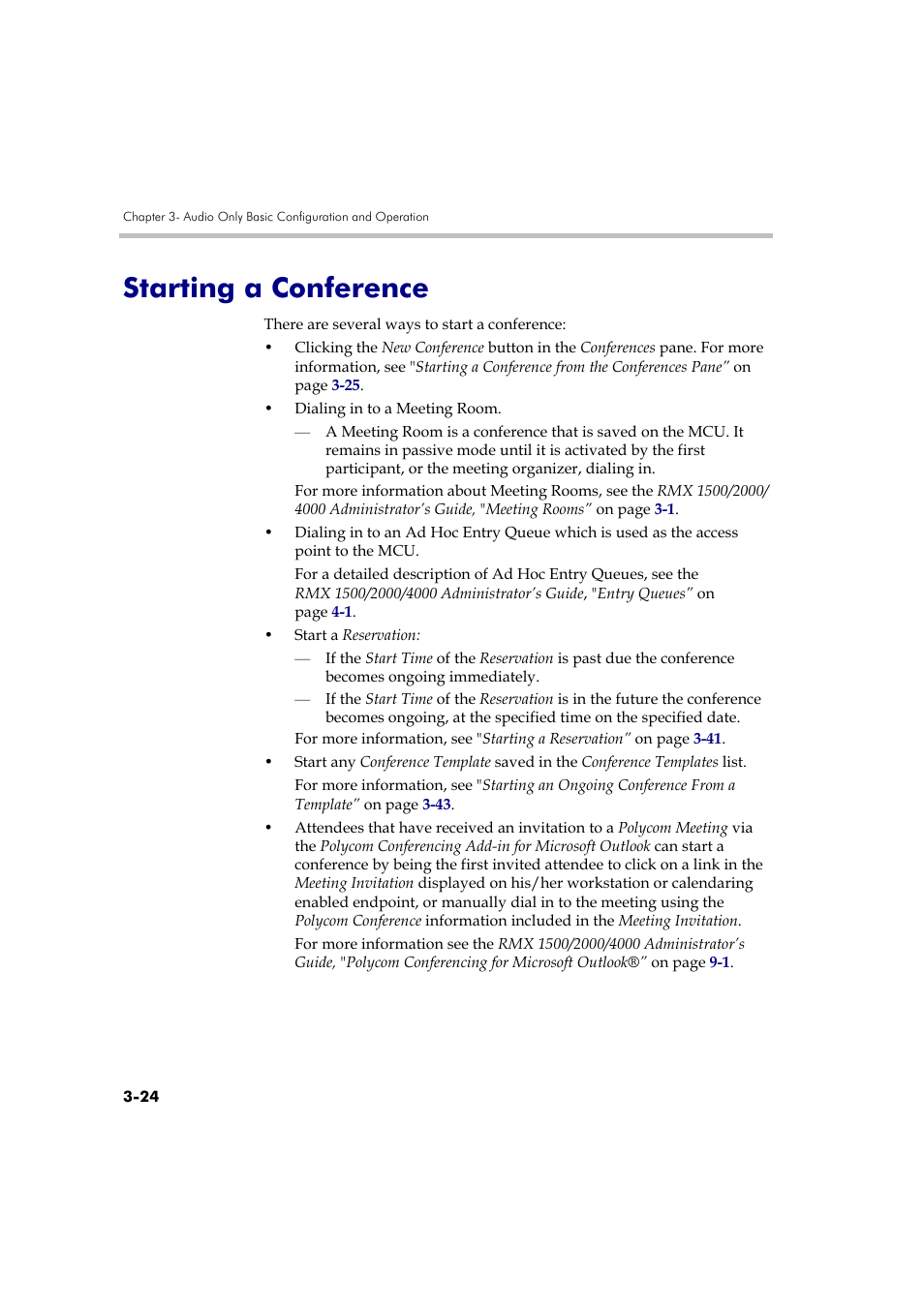 Starting a conference, Starting a conference -24 | Polycom DOC2585A User Manual | Page 100 / 160