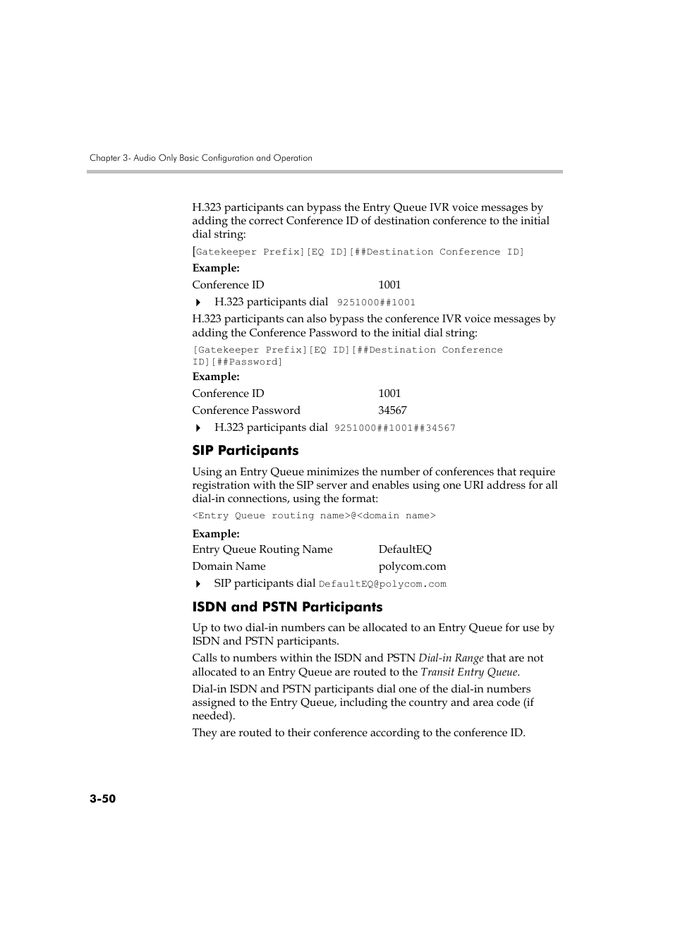 Sip participants, Isdn and pstn participants | Polycom DOC2585A User Manual | Page 126 / 160