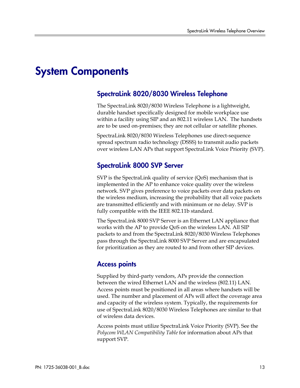 System components | Polycom SpectraLink 1725-36038-001 User Manual | Page 13 / 101