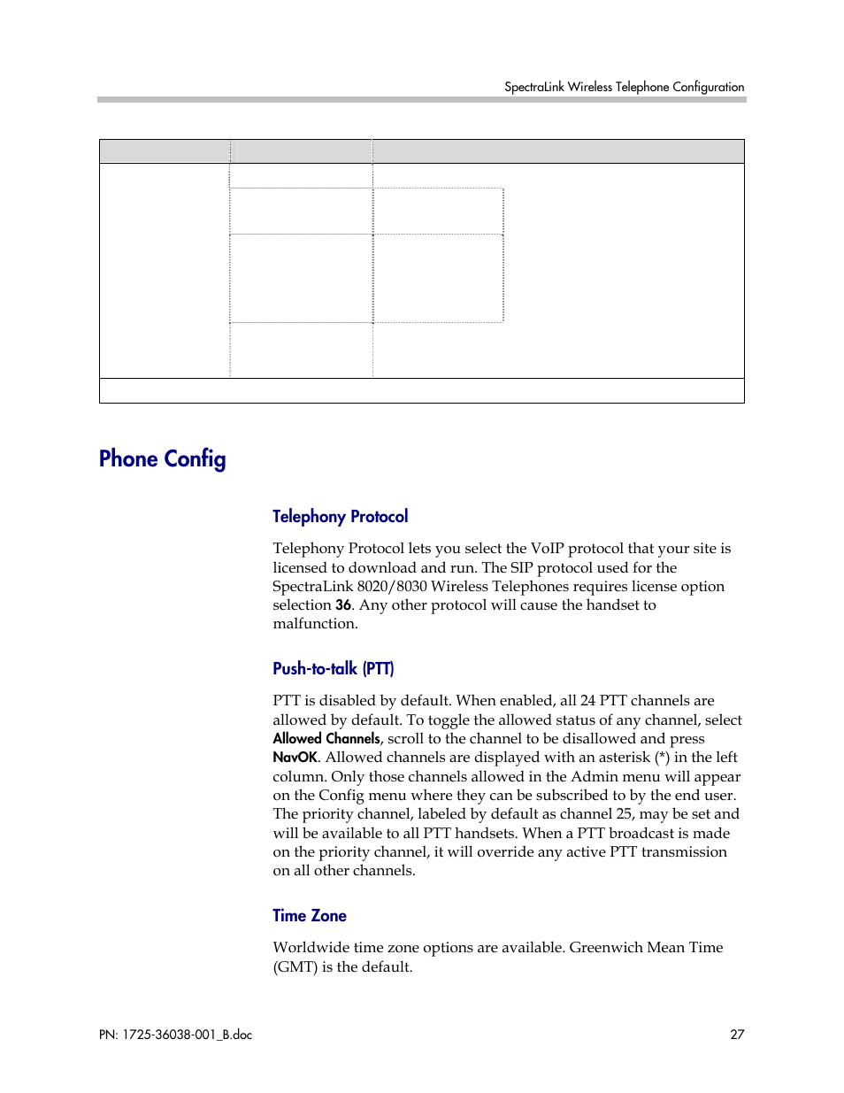 Phone config | Polycom SpectraLink 1725-36038-001 User Manual | Page 27 / 101