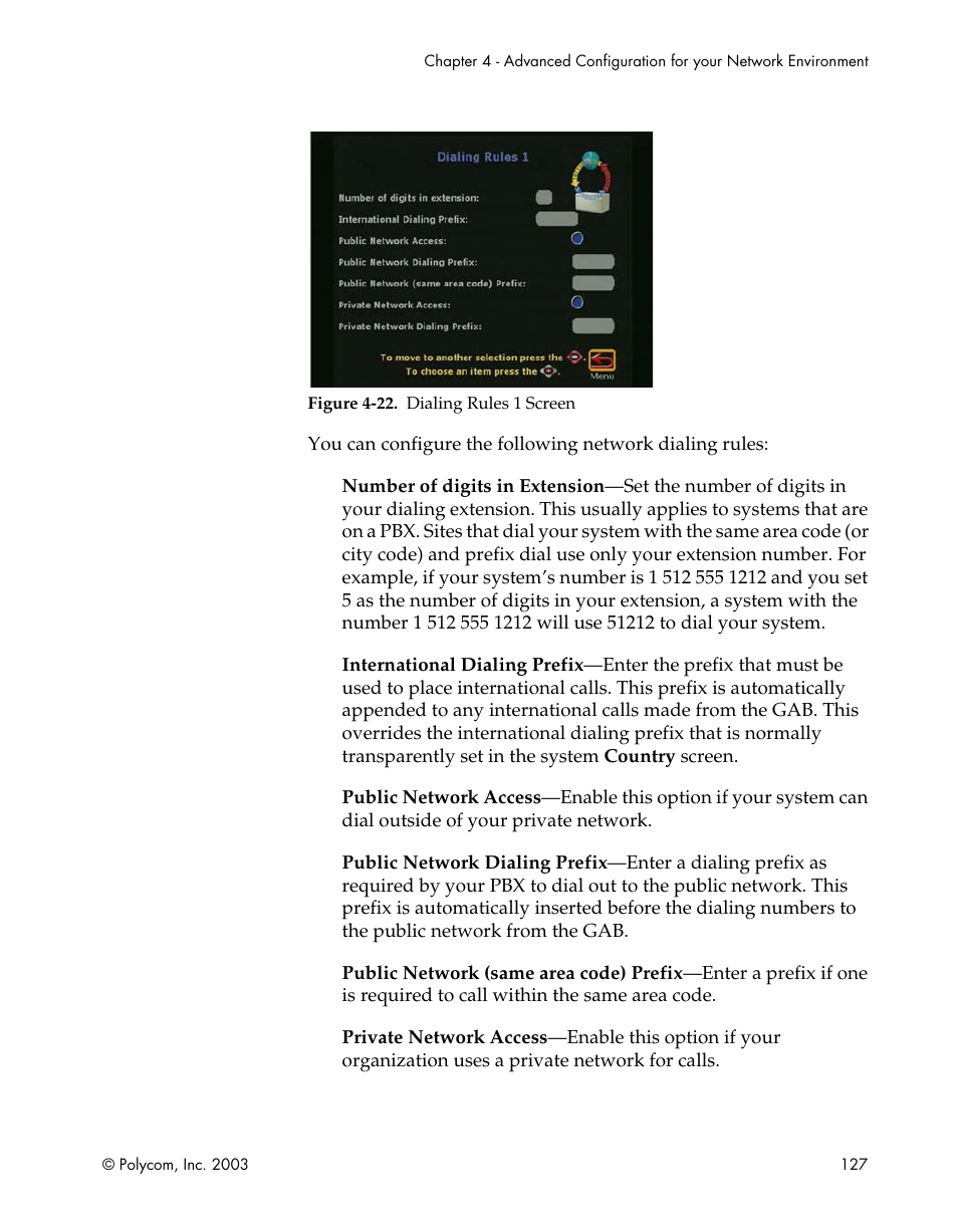 Figure 4-22.dialing rules 1 screen | Polycom Webcam User Manual | Page 129 / 356