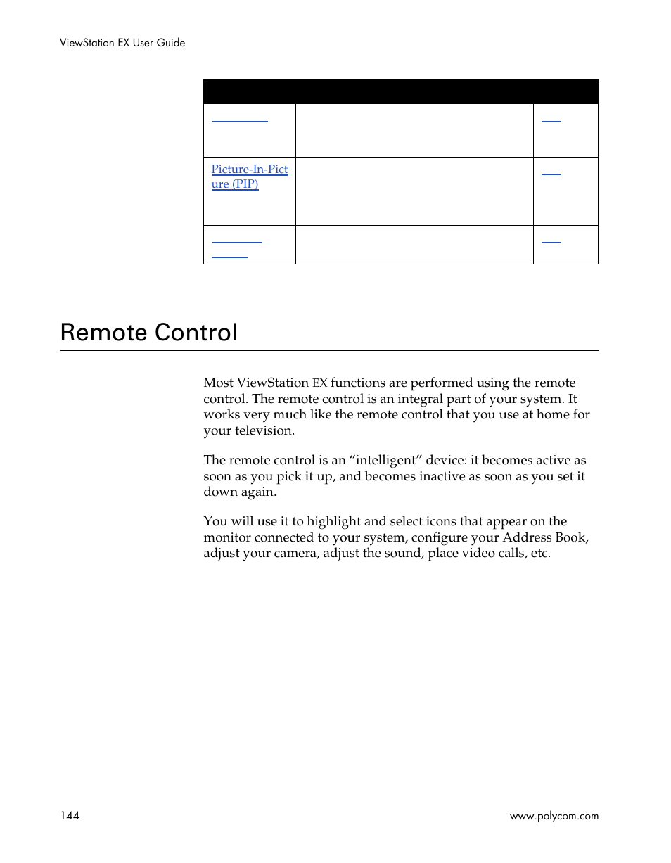 Remote control | Polycom Webcam User Manual | Page 146 / 356