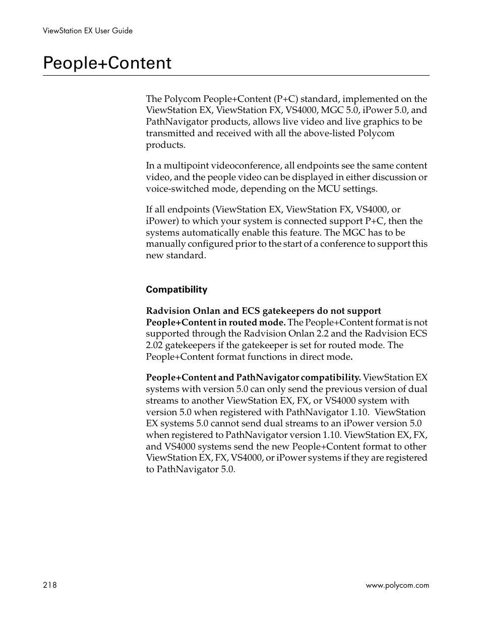 People+content | Polycom Webcam User Manual | Page 220 / 356