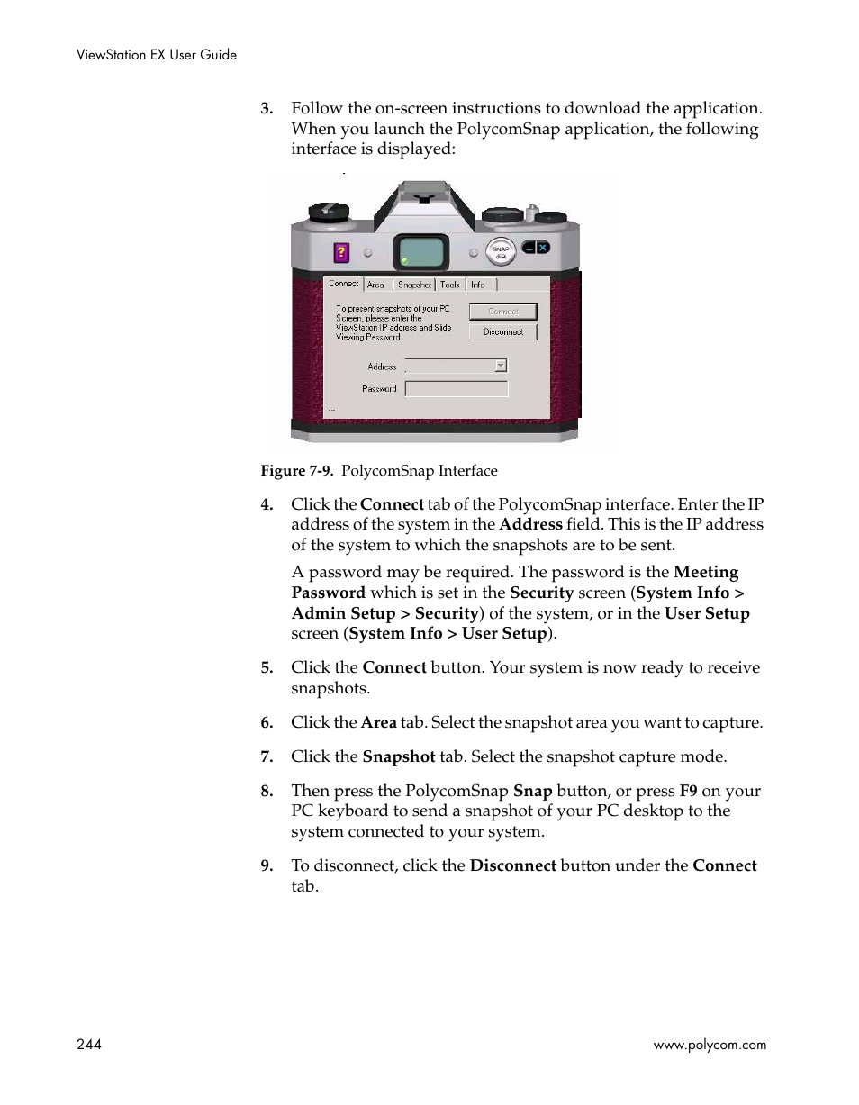 Figure 7-9.polycomsnap interface | Polycom Webcam User Manual | Page 246 / 356