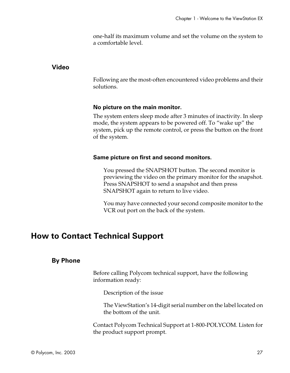 Video, How to contact technical support, By phone | Polycom Webcam User Manual | Page 29 / 356