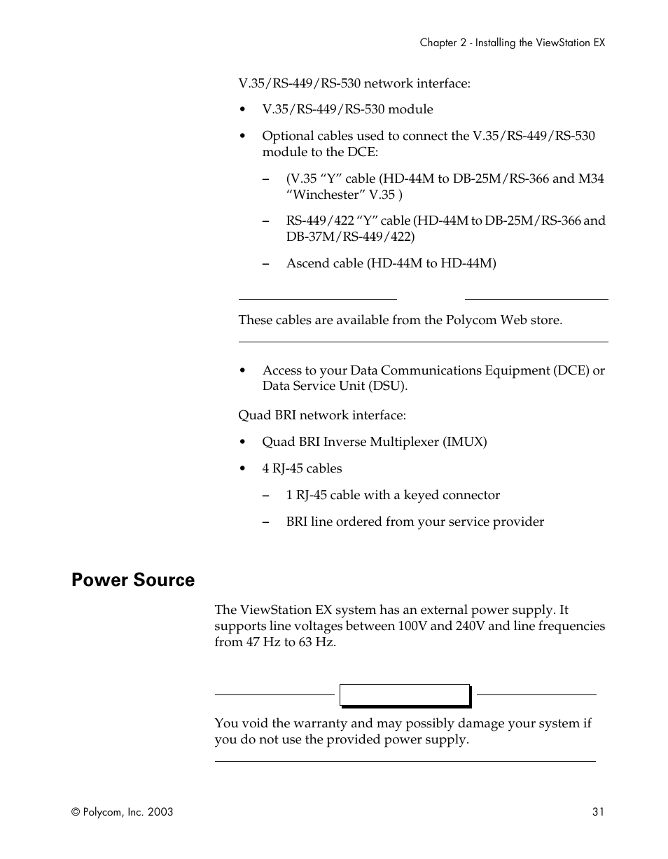 Power source | Polycom Webcam User Manual | Page 33 / 356