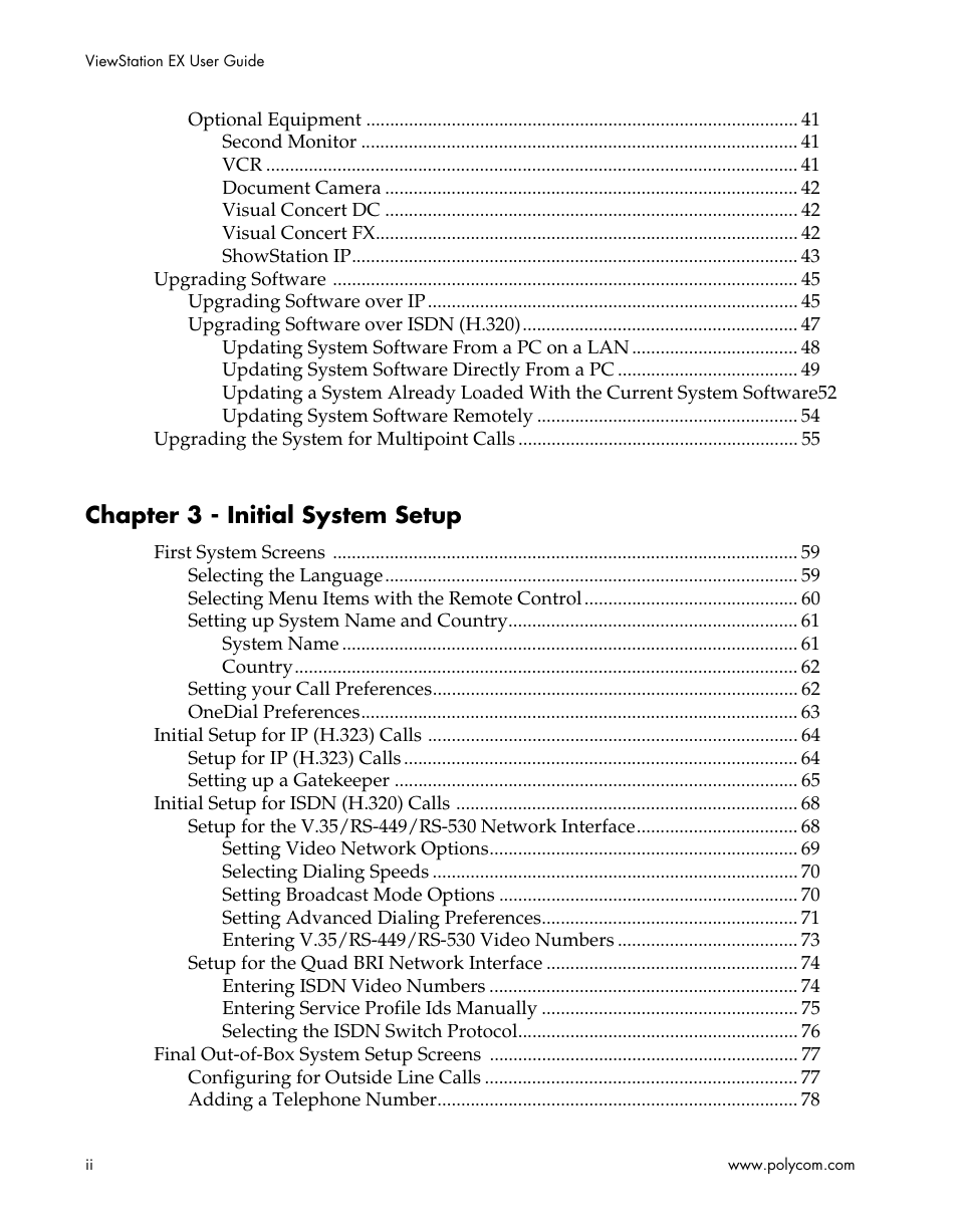 Chapter 3 - initial system setup | Polycom Webcam User Manual | Page 4 / 356