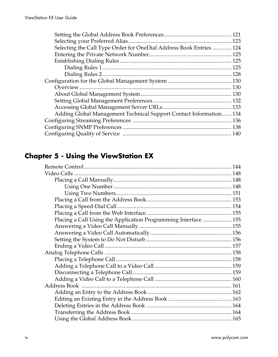 Chapter 5 - using the viewstation ex | Polycom Webcam User Manual | Page 6 / 356