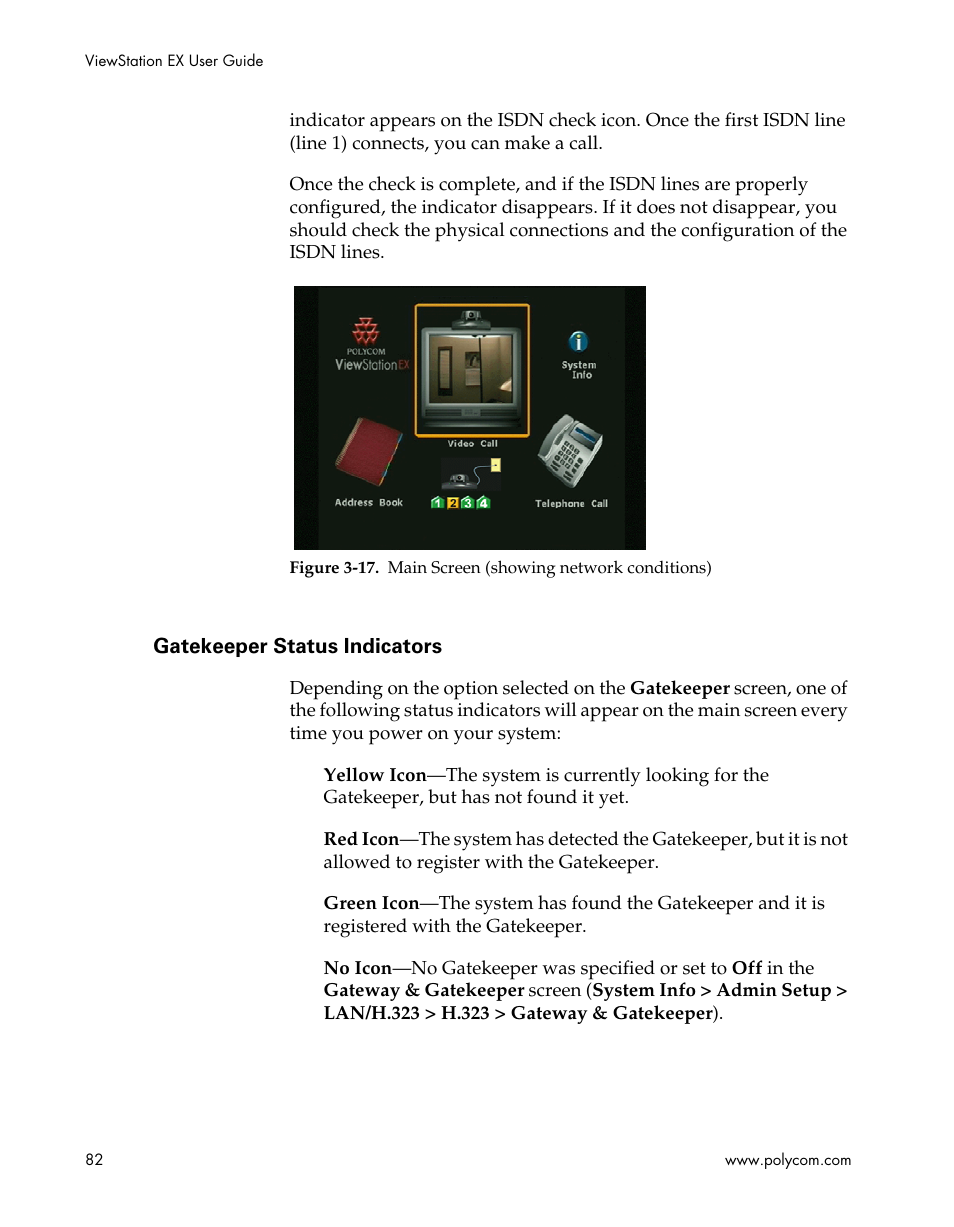 Gatekeeper status indicators | Polycom Webcam User Manual | Page 84 / 356