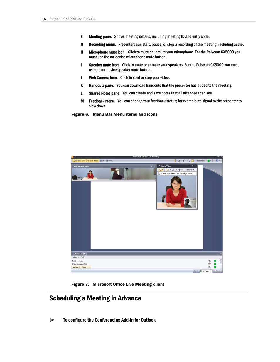 Scheduling a meeting in advance | Polycom CX5000 User Manual | Page 16 / 25