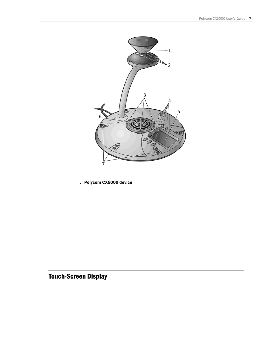 Touch-screen display | Polycom CX5000 User Manual | Page 7 / 25